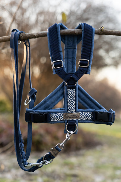 Y-Geschirr BOHO Blau/Dunkelblau