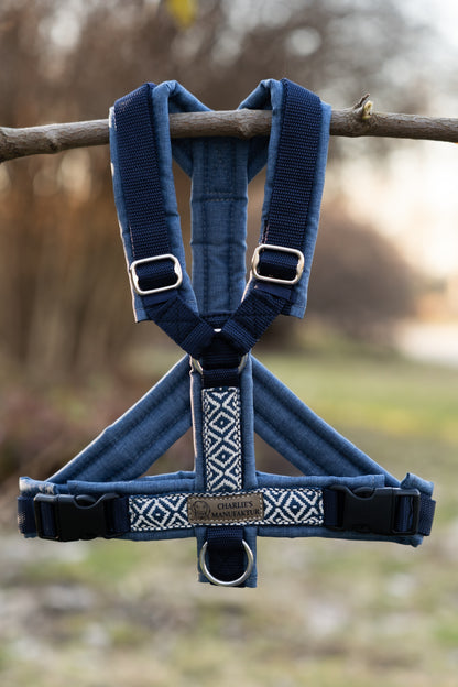 Y-Geschirr BOHO Blau/Dunkelblau